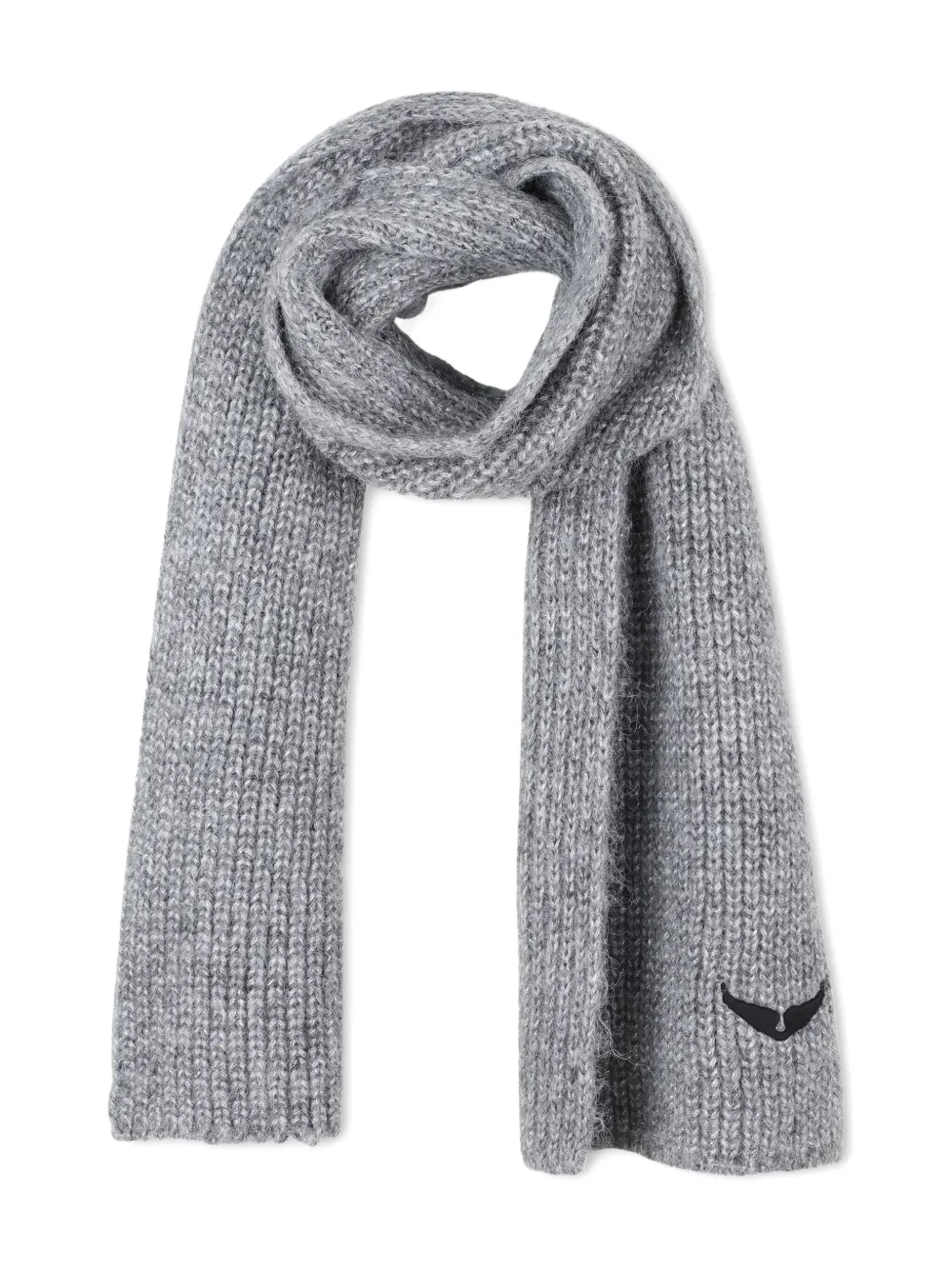 Zadig & Voltaire Kids Ribgebreide sjaal Grijs