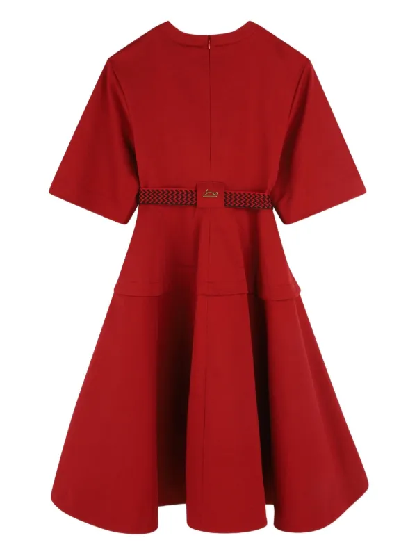 Lanvin Enfant Belted Dress Red FARFETCH IN