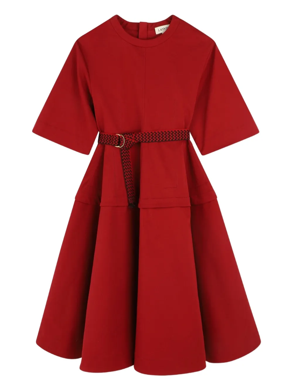 Lanvin Enfant Jurk met ceintuur Rood
