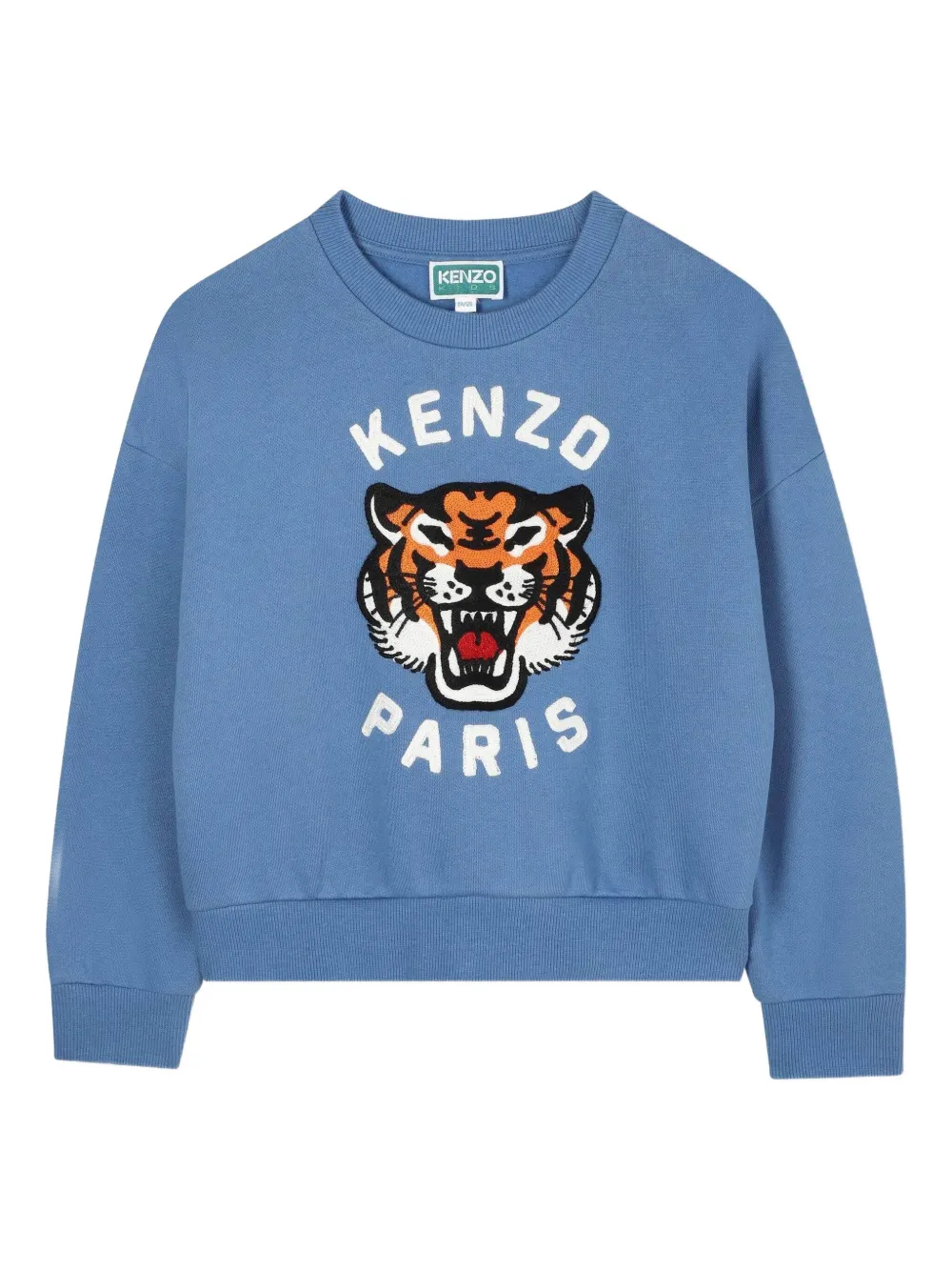 Kenzo Kids Sweater met geborduurde tijger Blauw