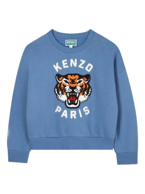 Kenzo Kids سويت شيرت بتطريز 'تايغر هيد'