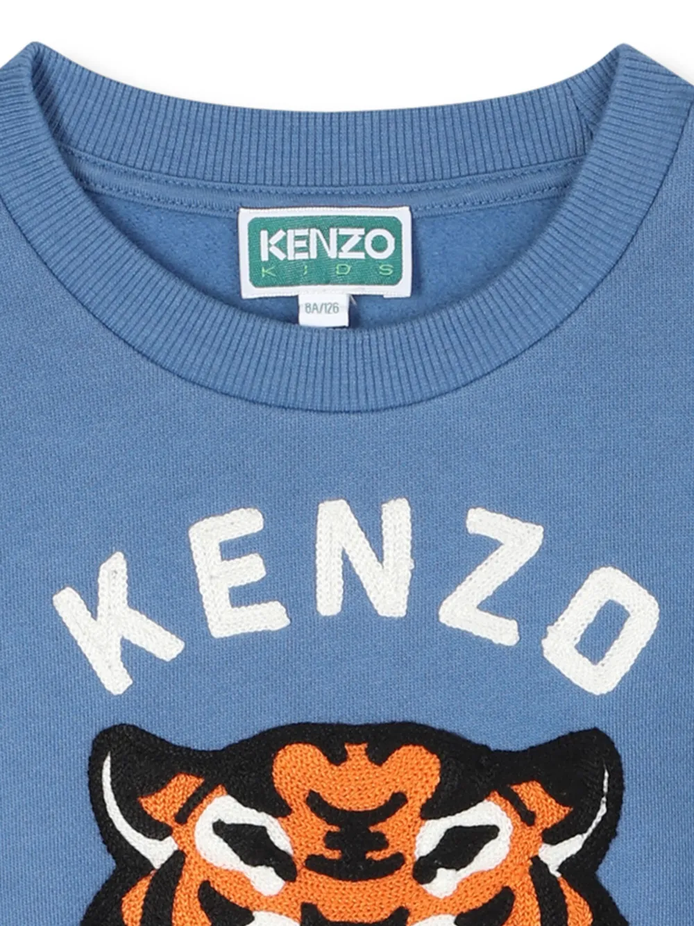 Kenzo Kids Sweater met geborduurde tijger Blauw