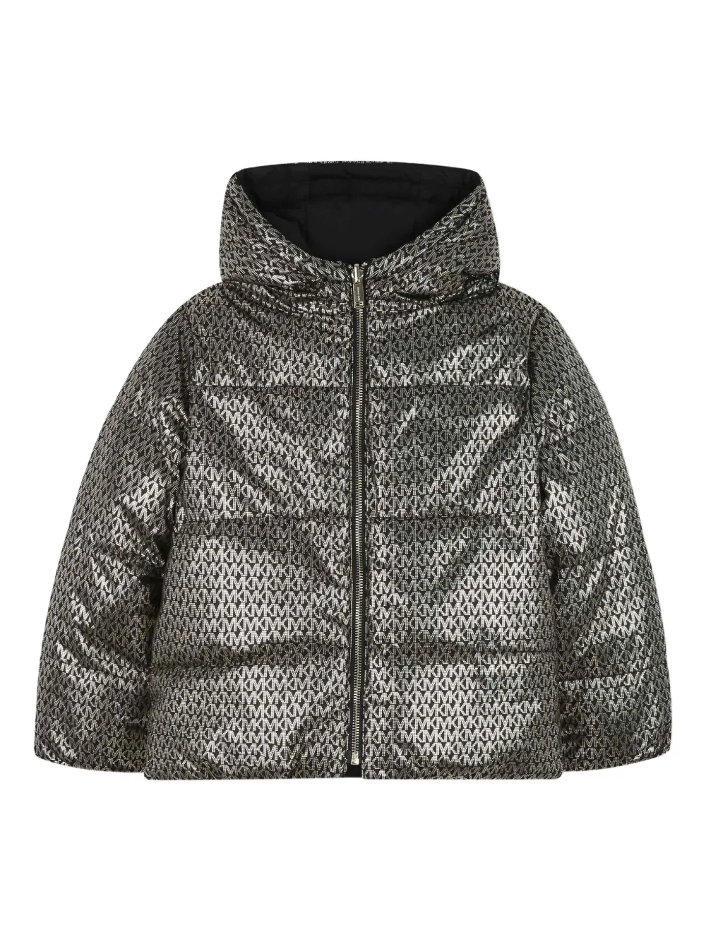 Michael Kors Kids Gewatteerd jack met capuchon Zwart