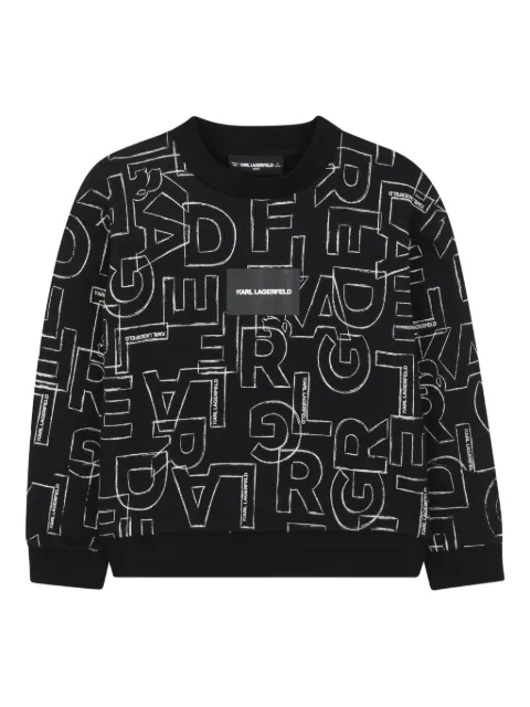 Karl Lagerfeld Kids sudadera con logo gráfico