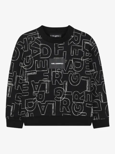 Karl Lagerfeld Kids sudadera con logo gráfico