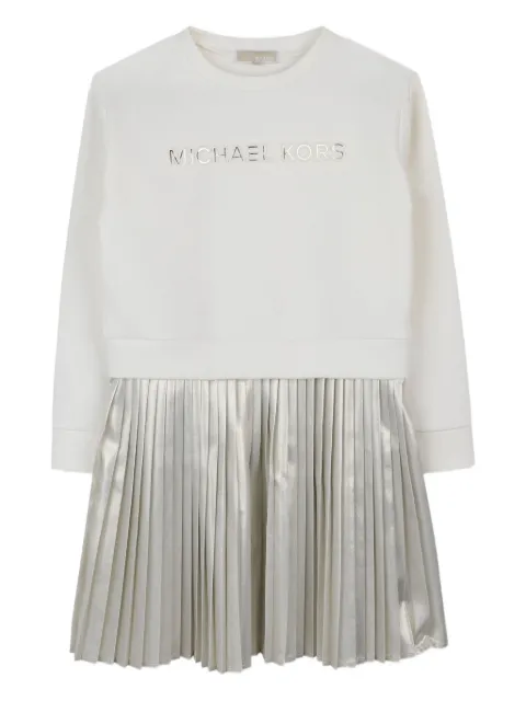 Michael Kors Kids pleated metallic-effect sweatshirt dress