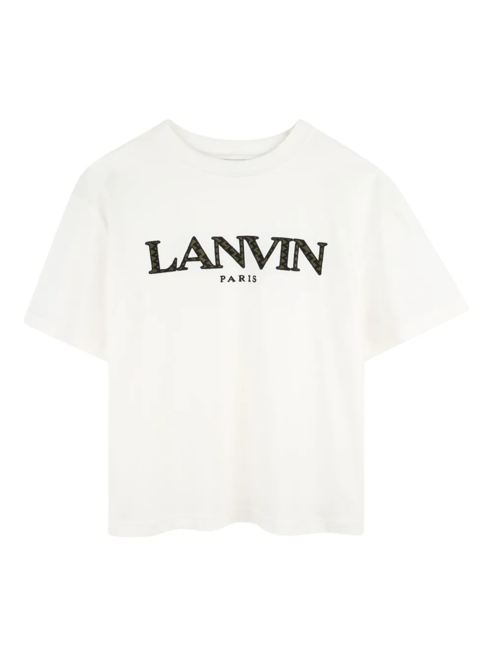 Lanvin Enfant T-shirt met geborduurd logo Wit