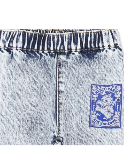 Kenzo Kids Short jeans com efeito desbotado