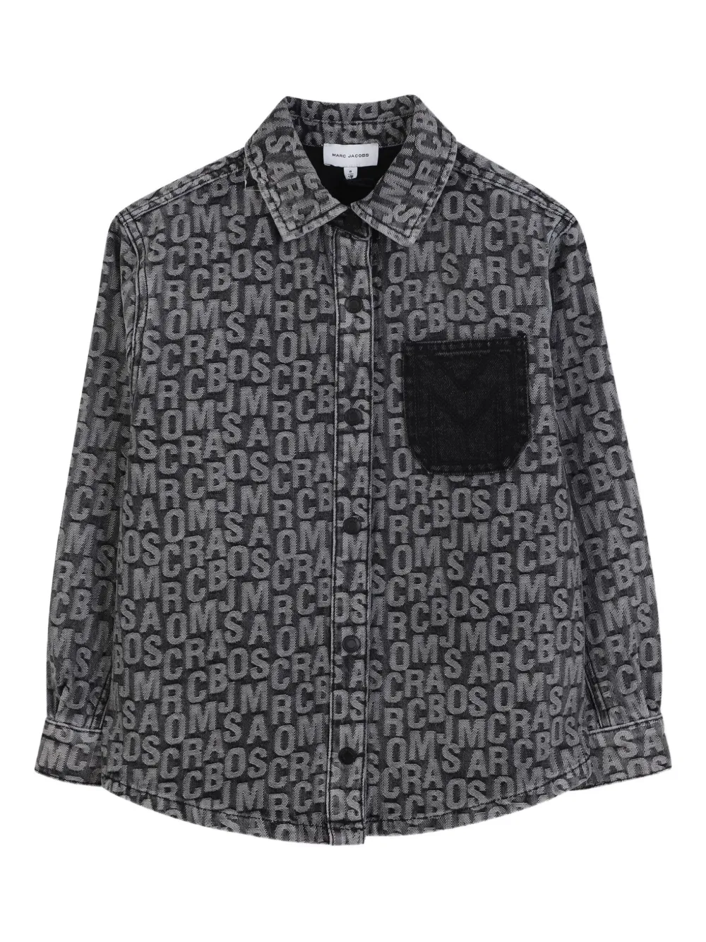 Marc Jacobs Kids' Logo-jacquard Button-up Shirt In Blue