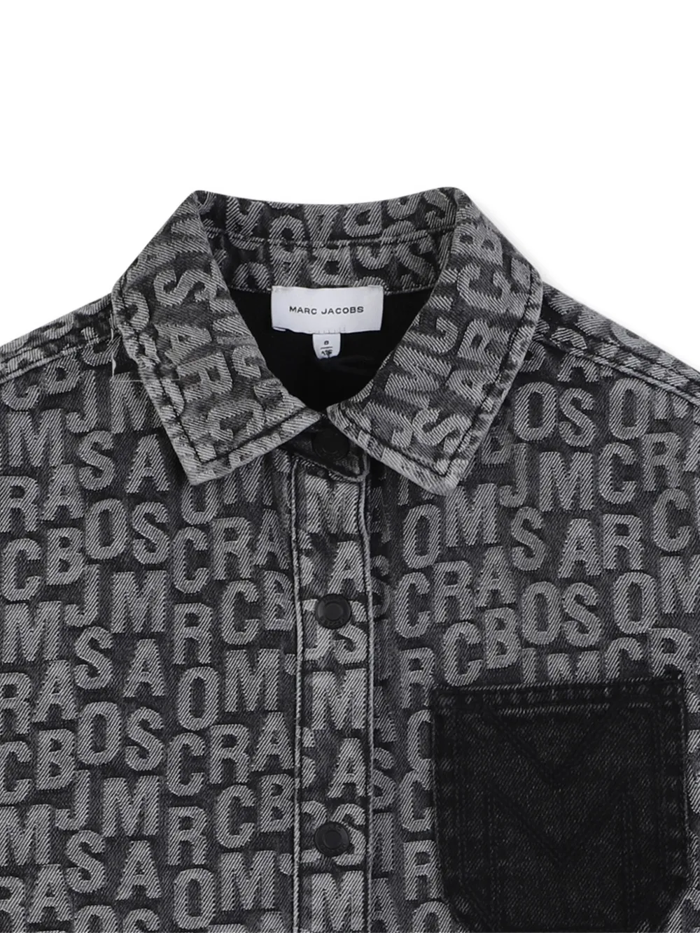 Marc Jacobs Kids Button-up shirt met logo-jacquard Zwart