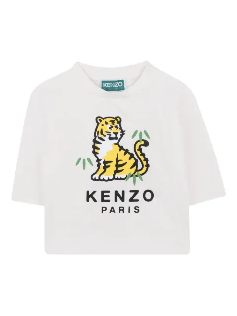 Kenzo Kids تيشيرت بأكمام طويلة وطبعة نمر