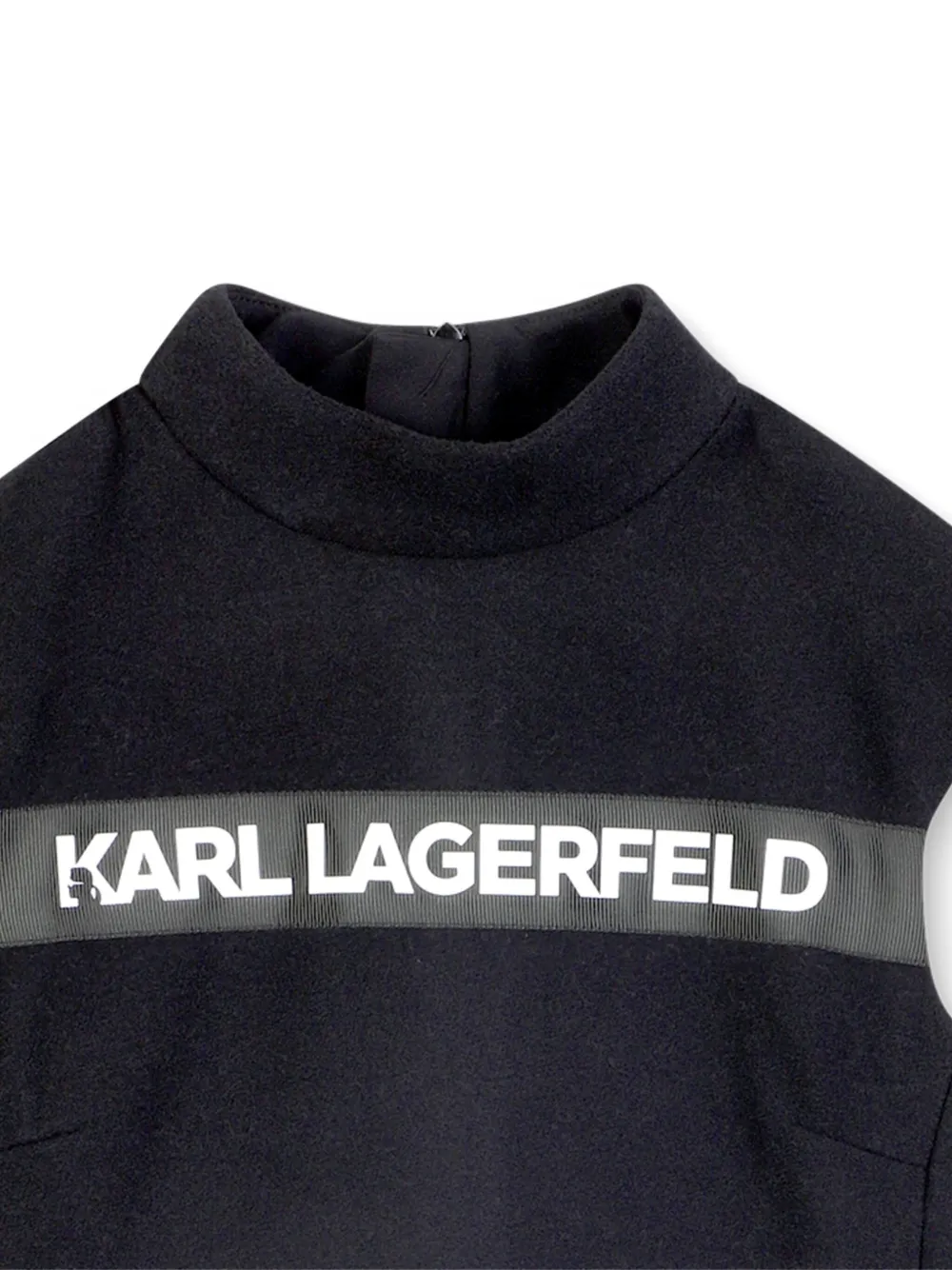 Karl Lagerfeld Kids Mouwloze jurk met hoge hals Zwart