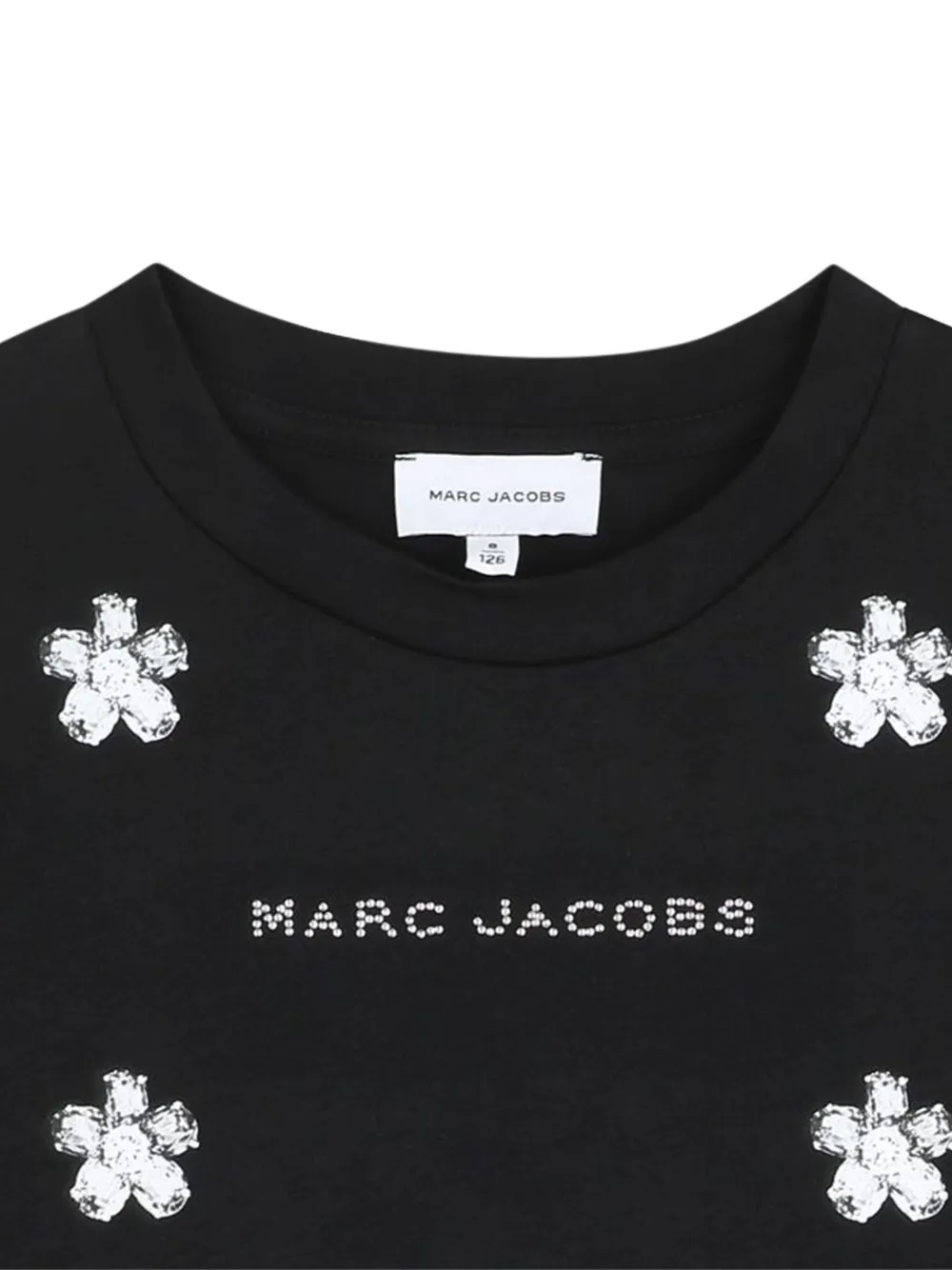 Marc Jacobs Kids Cropped T-shirt met geborduurde bloemen Zwart