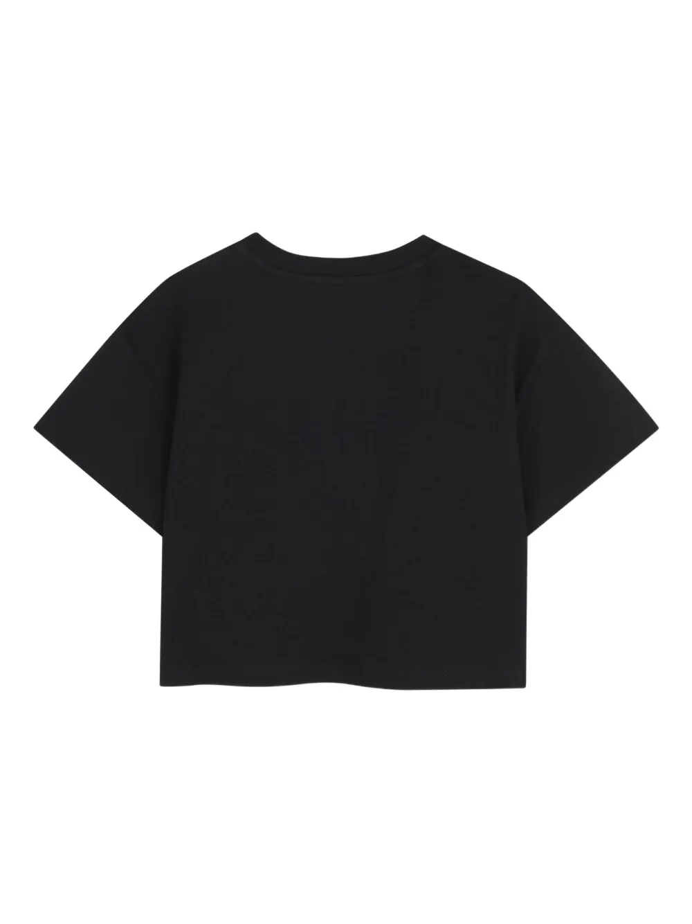 Marc Jacobs Kids Cropped T-shirt met geborduurde bloemen Zwart