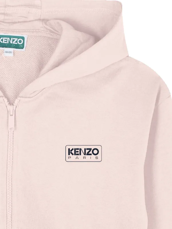 Kenzo Kids logo-print zip-up Hoodie | Pink | FARFETCH HK