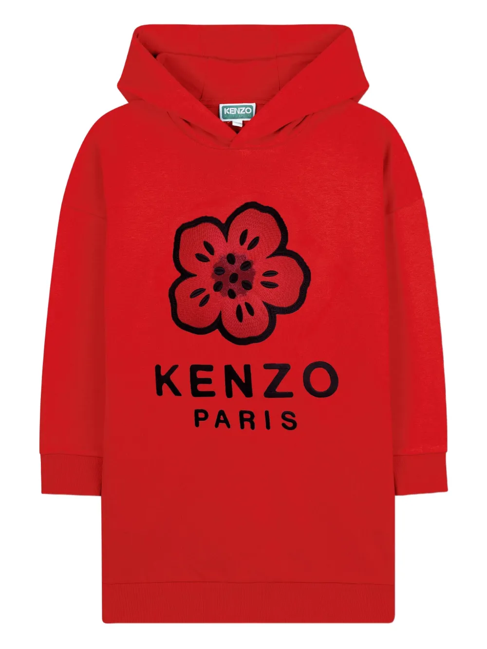 Kenzo Kids Boke Flower jurk met capuchon Rood