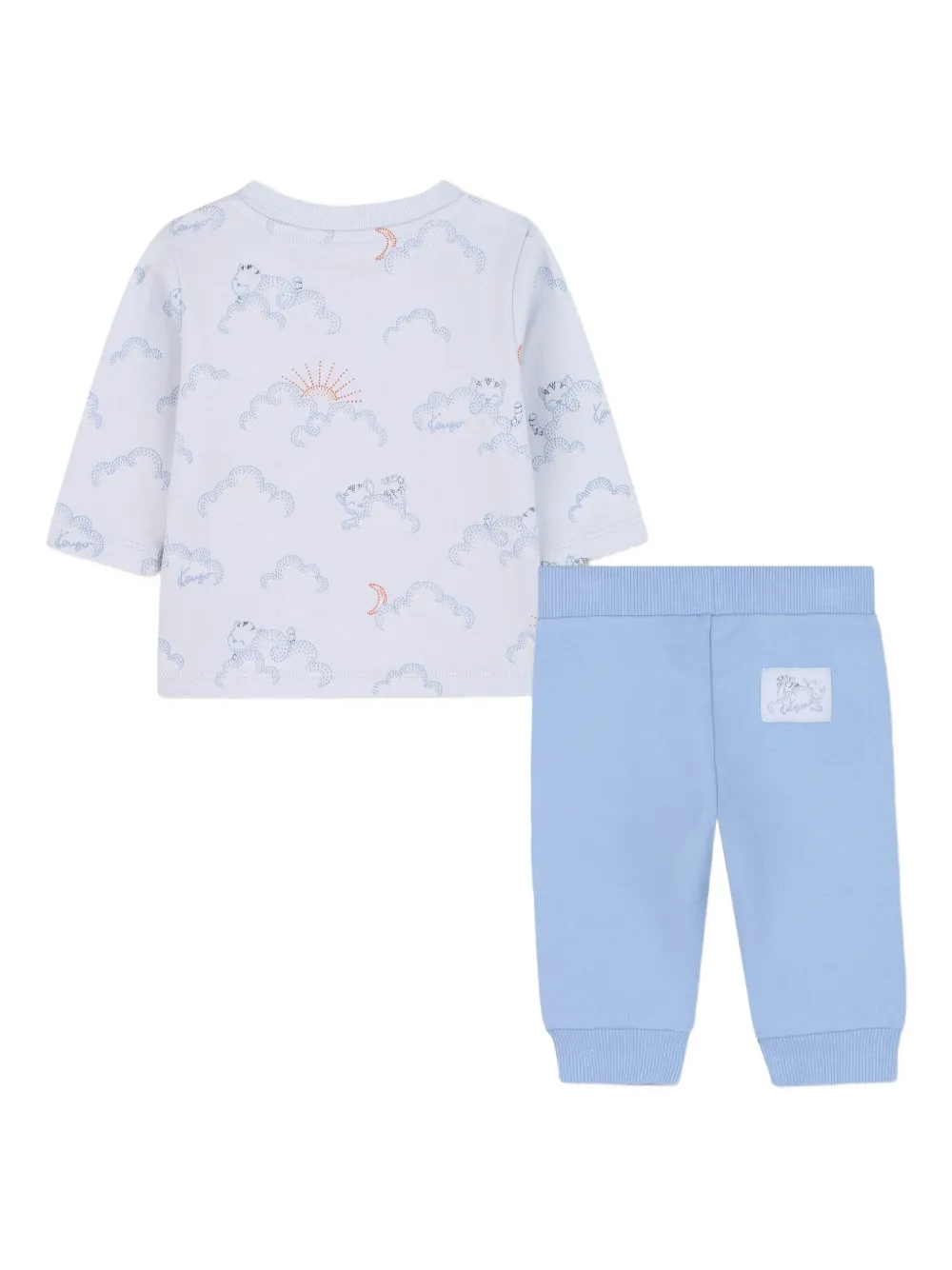 Kenzo Kids Broek en sweater met wolkenprint Blauw