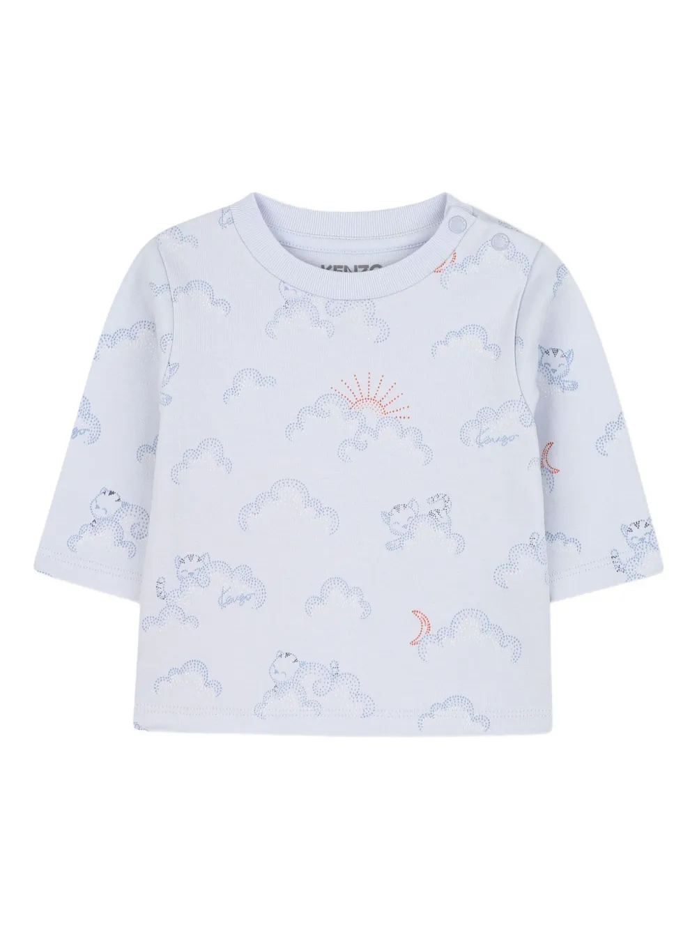 Kenzo Kids Broek en sweater met wolkenprint Blauw