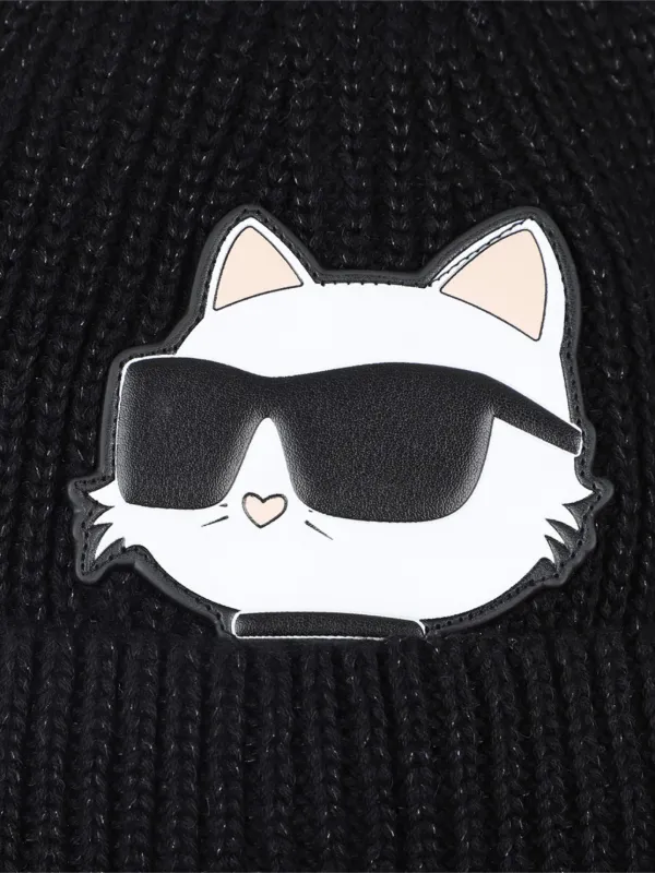 Karl Lagerfeld Black & White Cat Beanie K/Essential Choupette beanie | Black | Women | KARL  main image 3