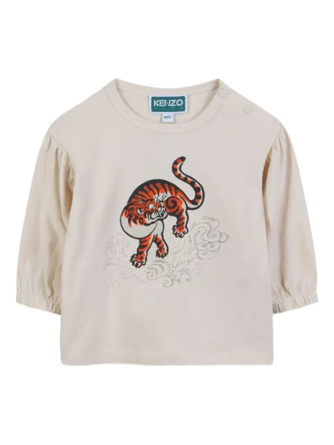 Kenzo Kids Tiger-print long-sleeve T-shirt
