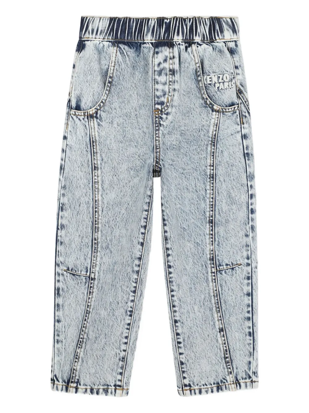 Kenzo Kids Gerafelde jeans Blauw