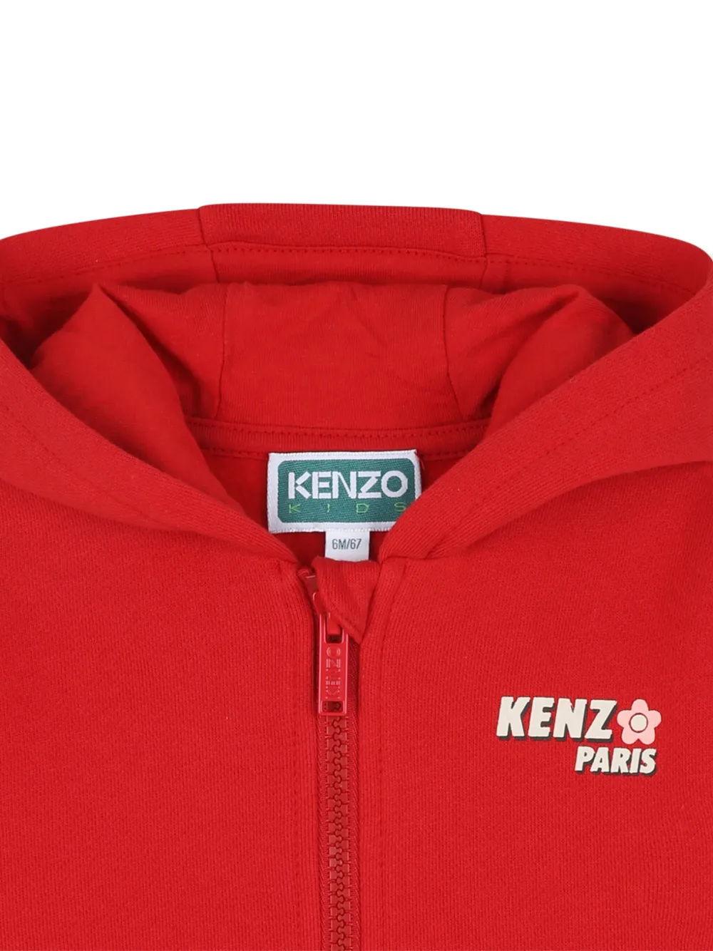 Kenzo Kids Hoodie met rits Rood