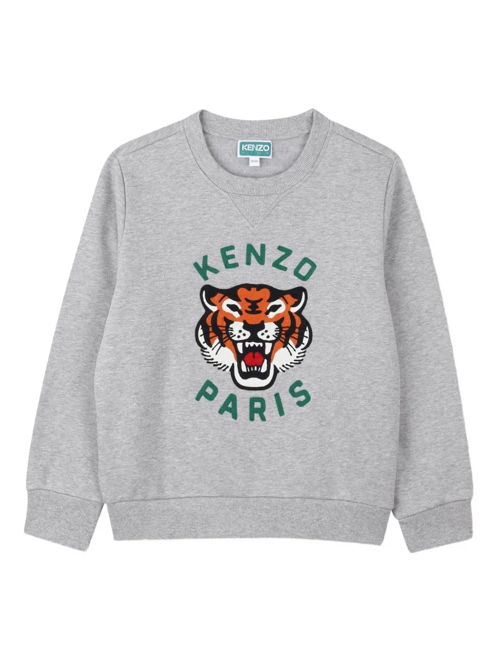 Kenzo Kids Sweater met Tiger-borduurwerk en ronde hals Grijs