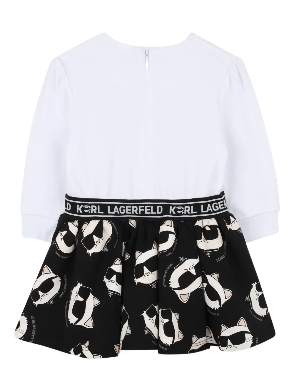 Karl Lagerfeld Kids Jurk met kattenpatroon Wit