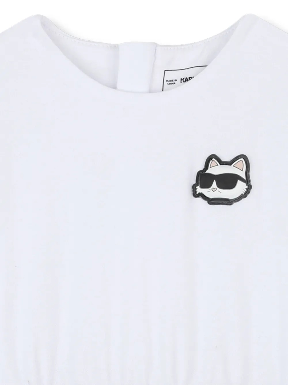 Karl Lagerfeld Kids Jurk met kattenpatroon Wit