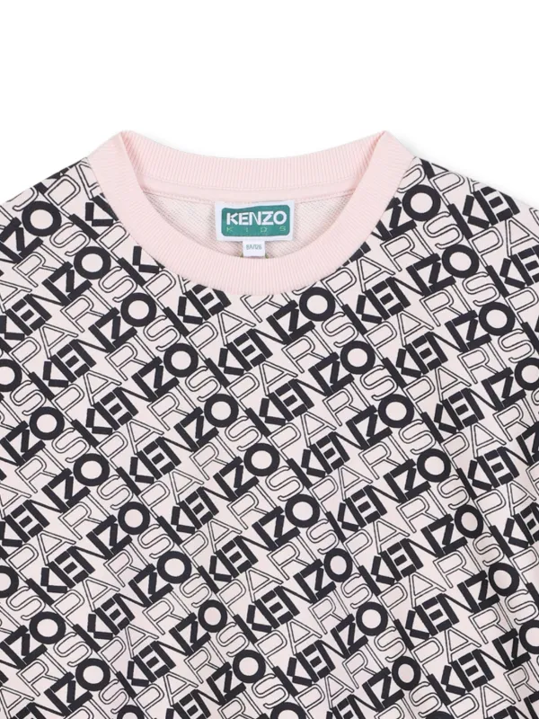 KENZO KIDS ピンク ロゴ ドレス 長袖 Kenzo Kids logo-print Dress | Pink | FARFETCH ID