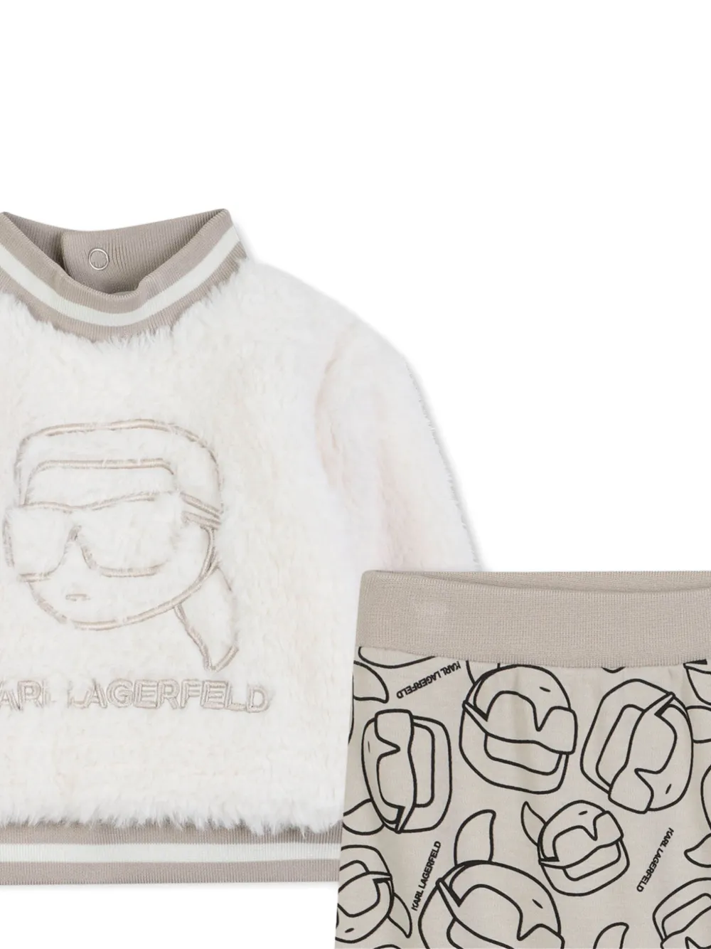 Karl Lagerfeld Kids Trainingsbroek met imitatiebont Beige