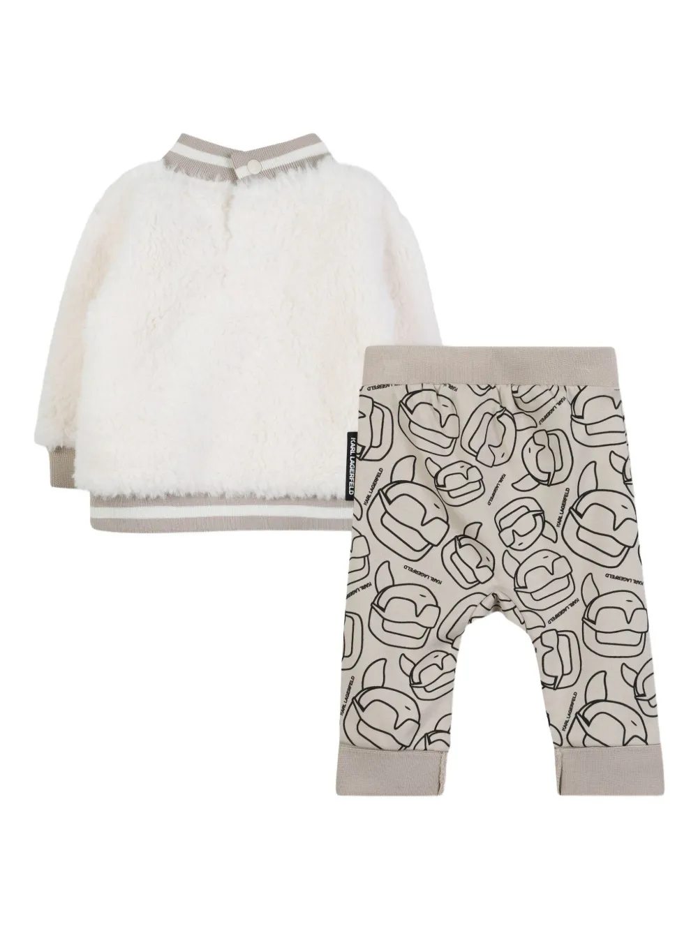 Karl Lagerfeld Kids Trainingsbroek met imitatiebont Beige