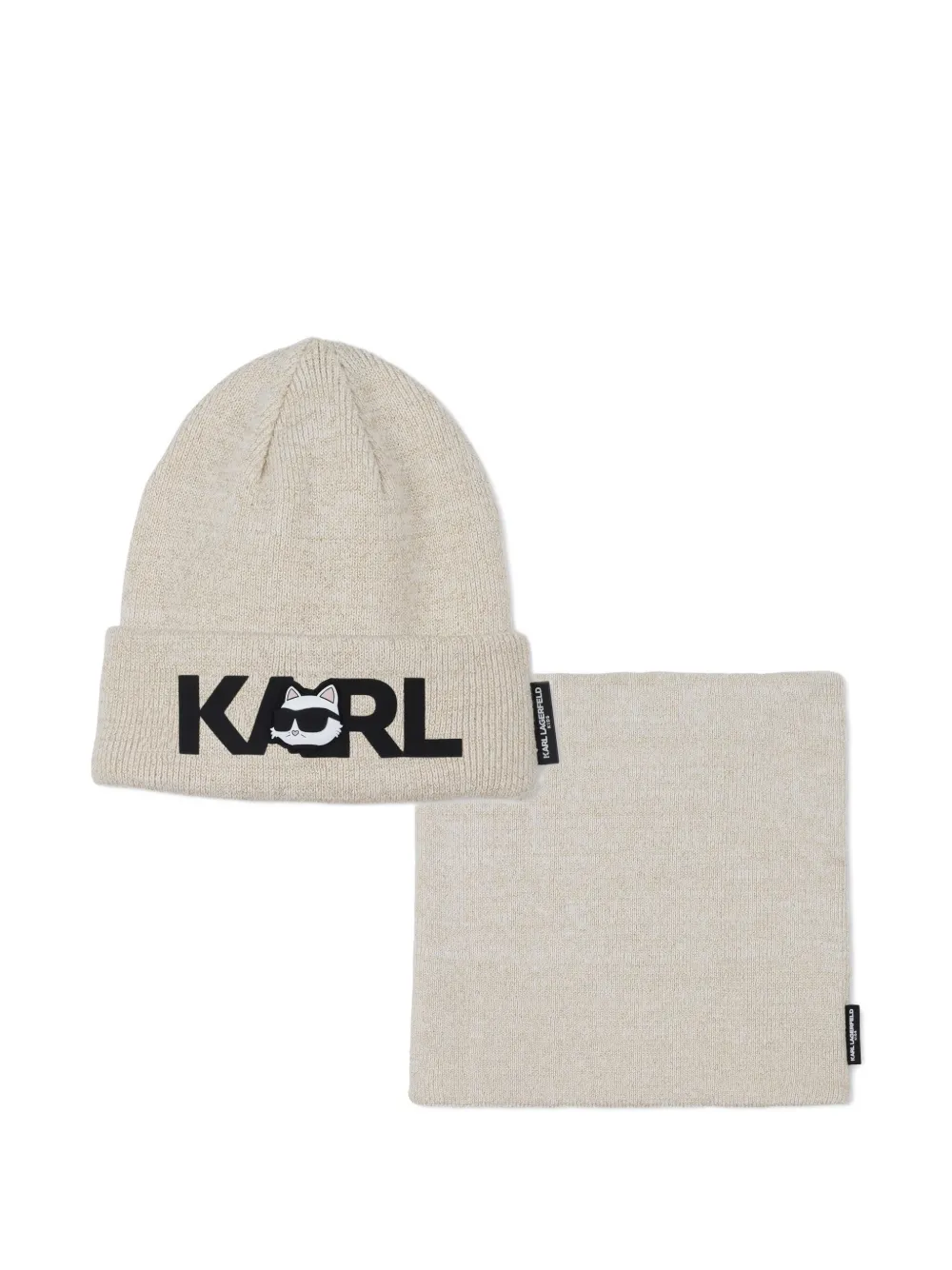 Karl Lagerfeld Kids Twee katoenen mutsen Geel