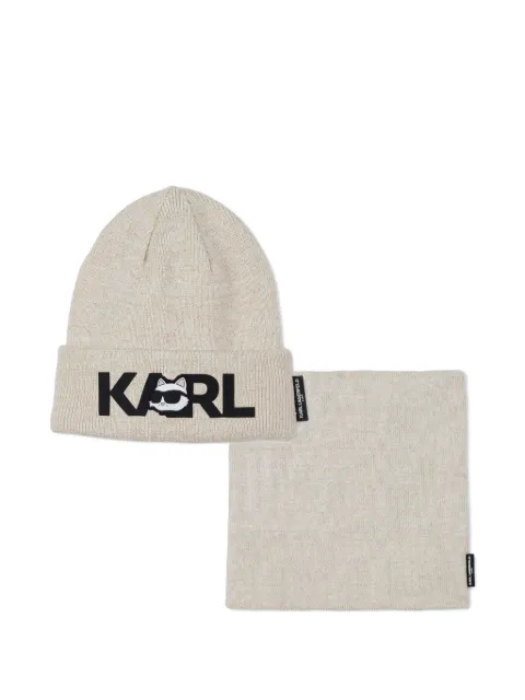 Karl Lagerfeld Kids cotton beanie (set of two)