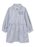 Kenzo Kids striped button-up dress - Blue