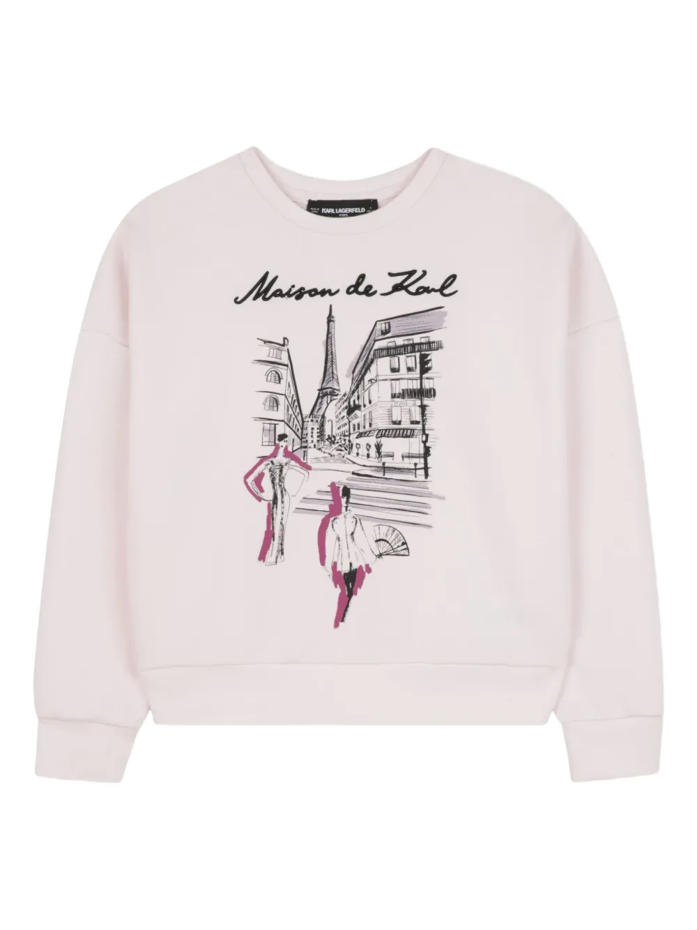 Karl Lagerfeld Kids Sweater met grafische print Roze
