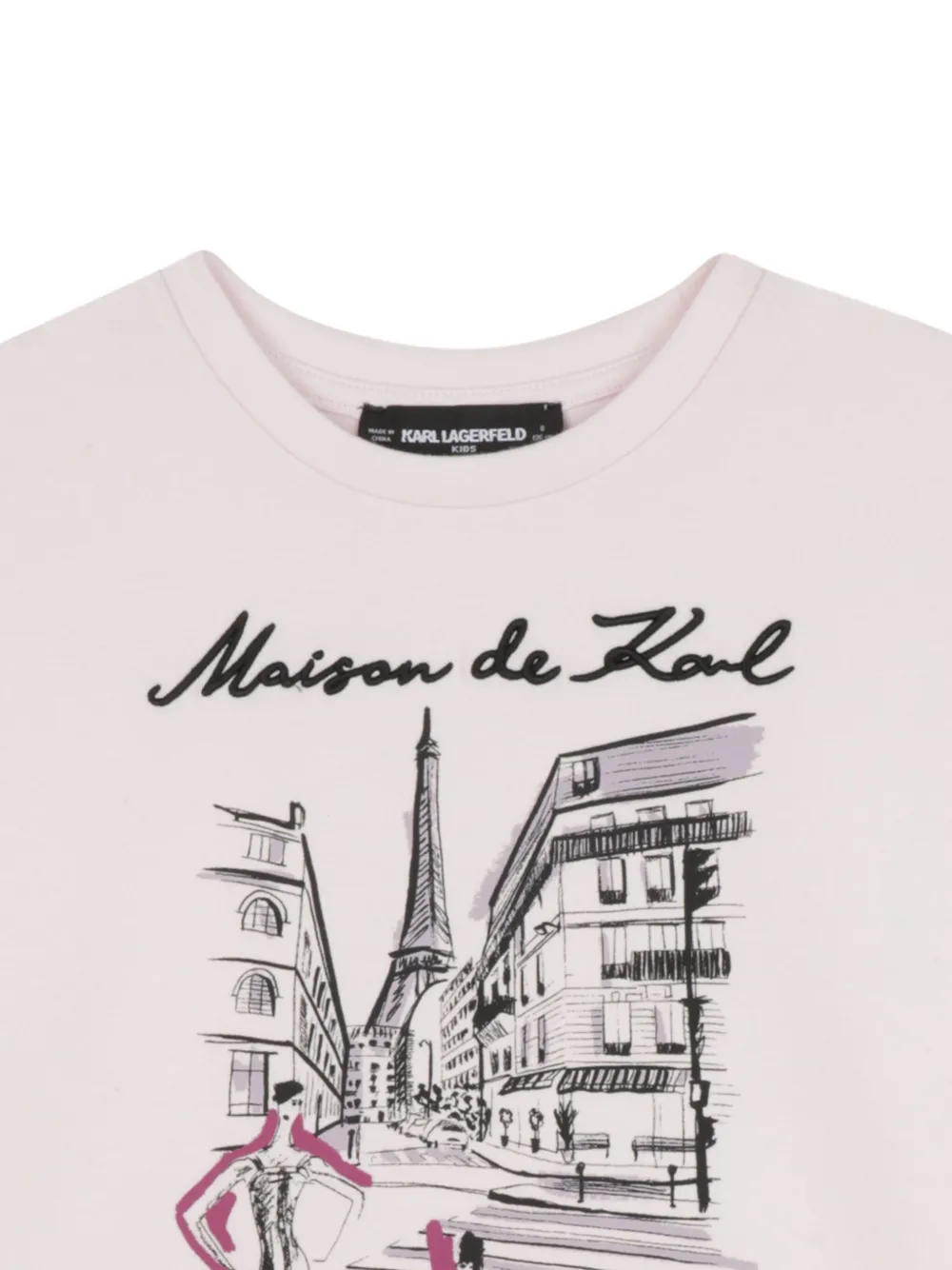 Karl Lagerfeld Kids Sweater met grafische print Roze