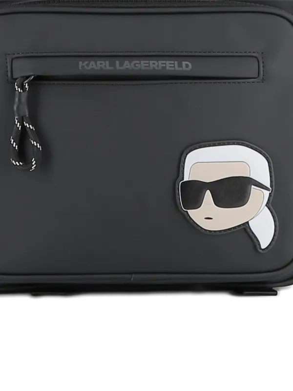 Karl Lagerfeld Kids logo-patch Backpack | Black | FARFETCH display picture 3