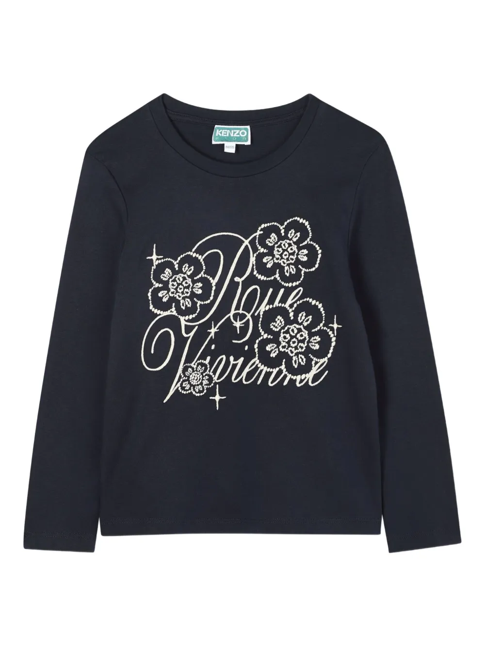 Kenzo Kids フローラル ロングTシャツ - ブルー Kenzo Kids フローラル ロングTシャツ - ブルー