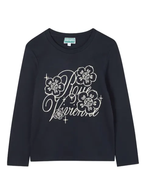 Kenzo Kids floral-print long-sleeve T-shirt