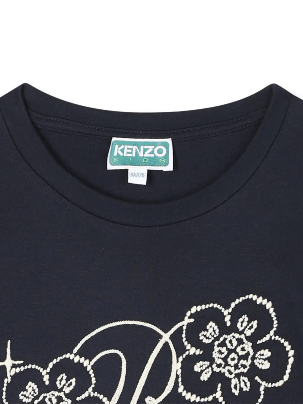 Kenzo Kids T-shirt met bloemenprint Blauw