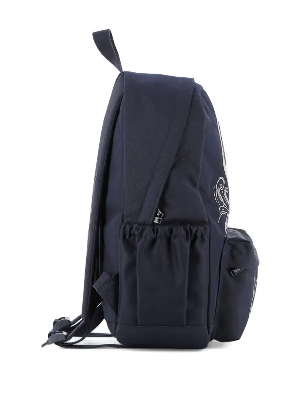Kenzo Kids tiger-embroidered Backpack | Blue | FARFETCH