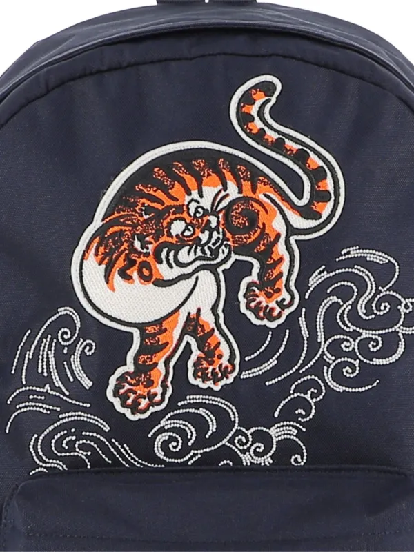 Kenzo Kids tiger-embroidered Backpack | Blue | FARFETCH