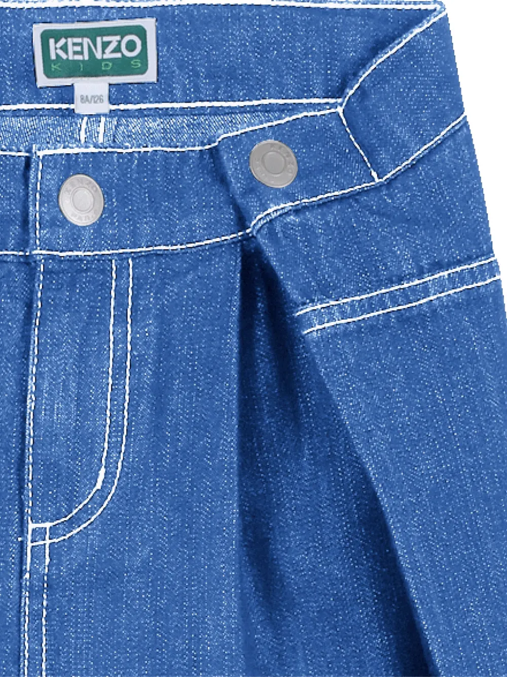 Kenzo Kids Jeans met geplooid detail Blauw