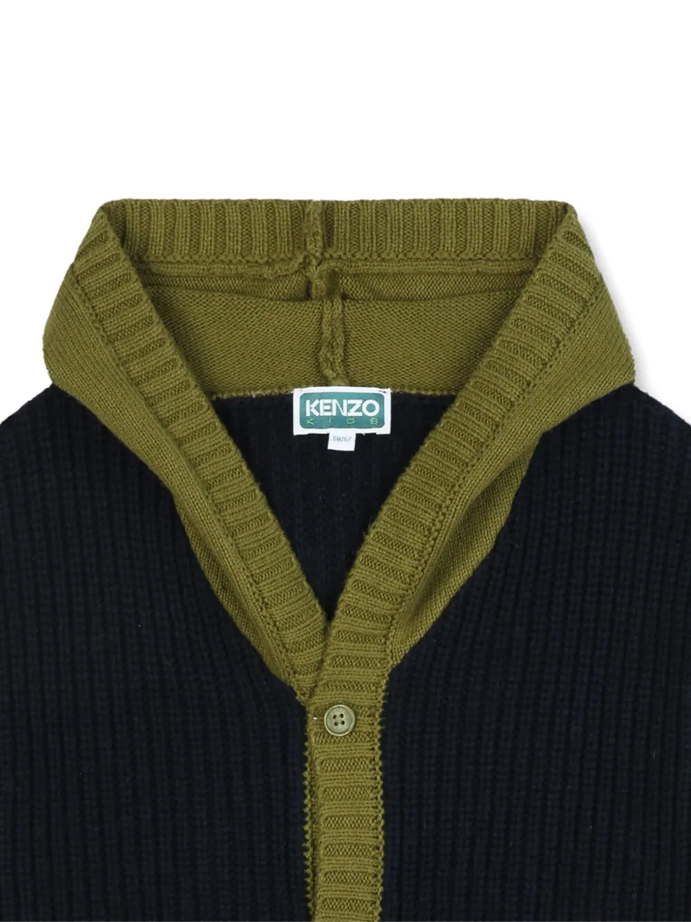 Kenzo Colourblocked Ribbed Cardigan In Multi