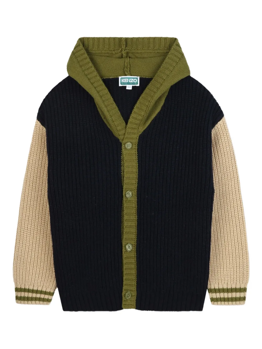 Kenzo Kids colourblocked ribbed cardigan | Blue | Image 1