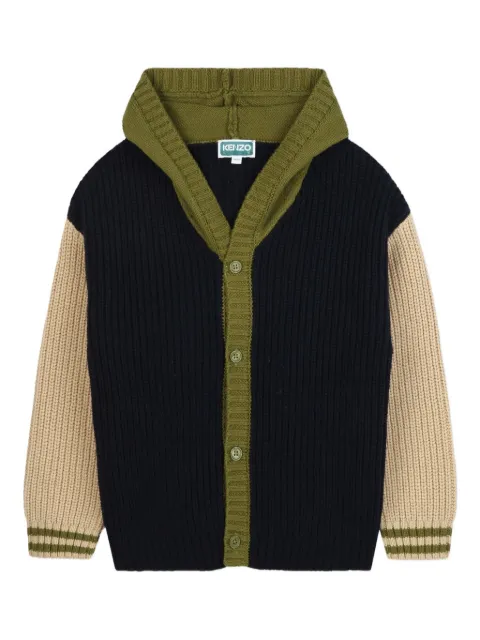 Kenzo Kids colourblocked ribbed cardigan
