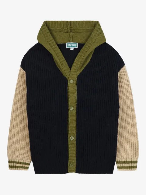 Kenzo Kids colourblocked ribbed cardigan