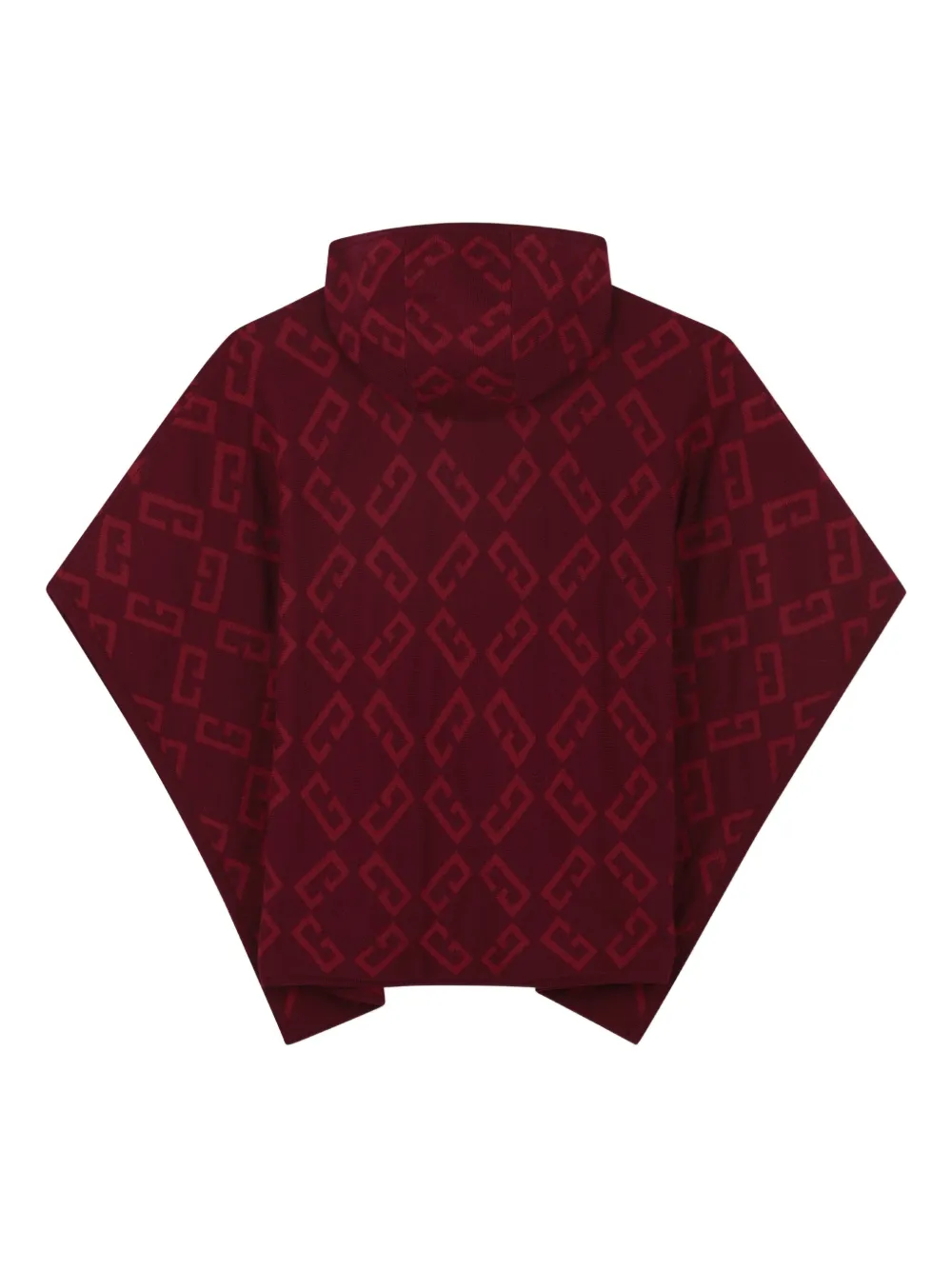 Givenchy Kids Poncho met monogram jacquard en capuchon Rood