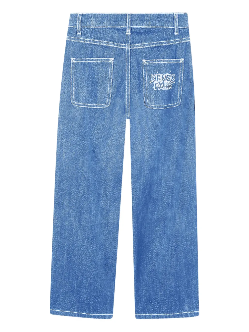 Kenzo Logo-embroidered Jeans In Blue
